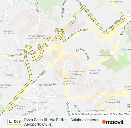 C68 Bus Line Map