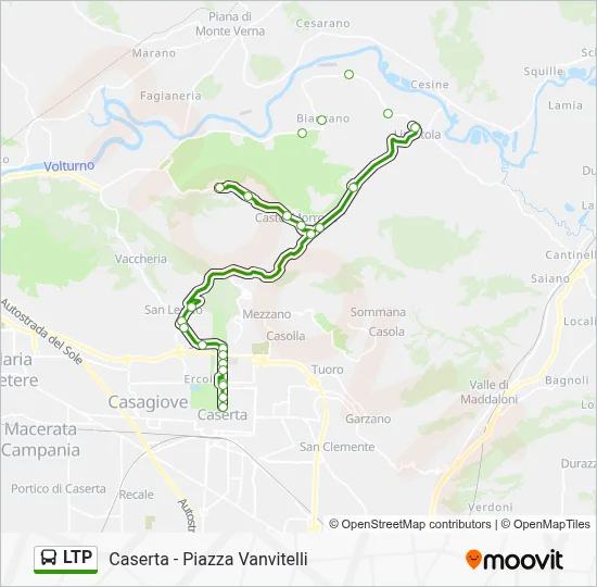 Percorso linea bus LTP