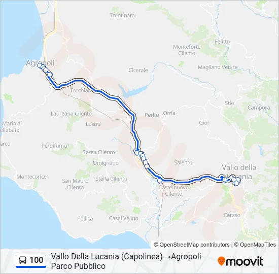 100 Bus Line Map