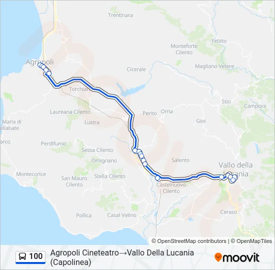 100 Bus Line Map