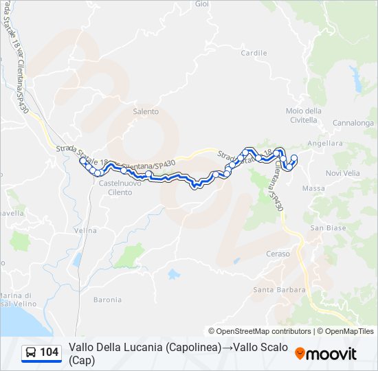 104 bus Line Map