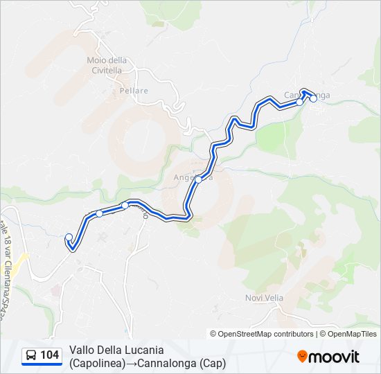 104 bus Line Map