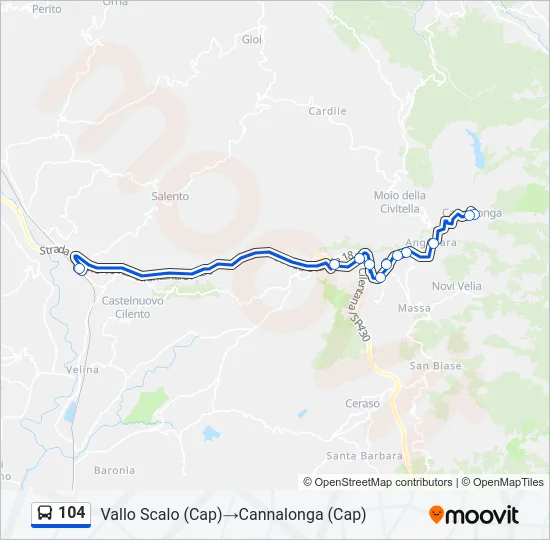 104 Bus Line Map