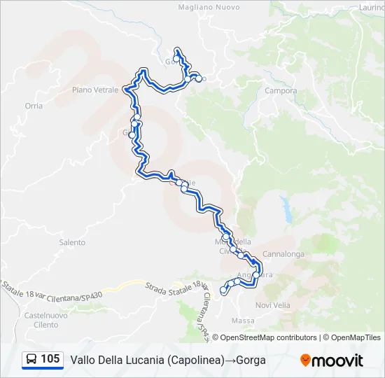 105 Bus Line Map