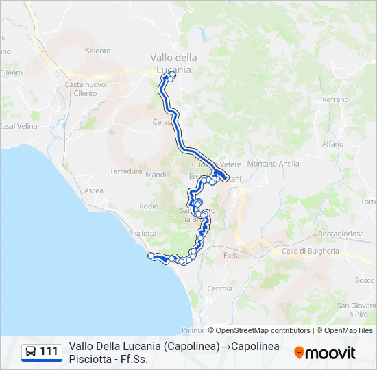 111 Bus Line Map