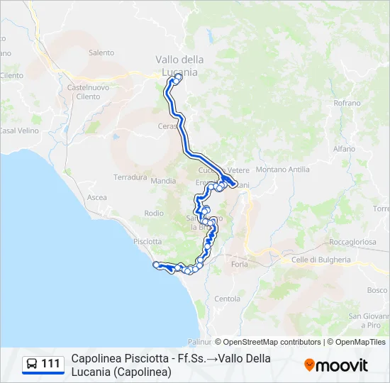 111 Bus Line Map