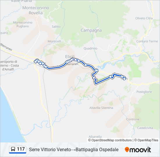 117 bus Line Map