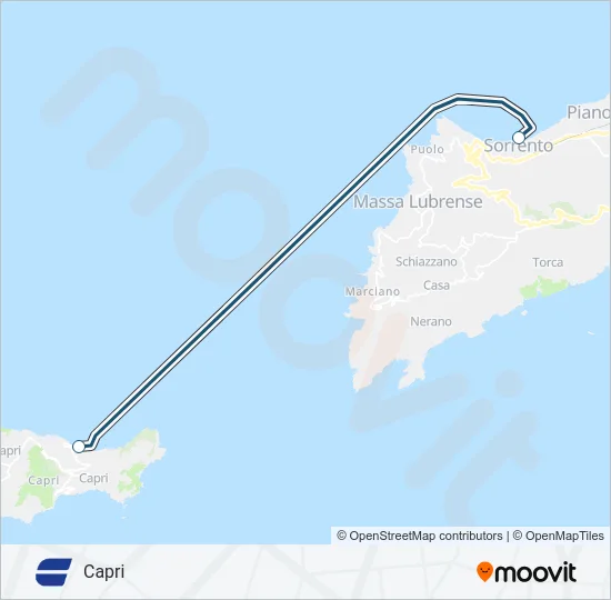 Percorso linea navigazione CAREMAR