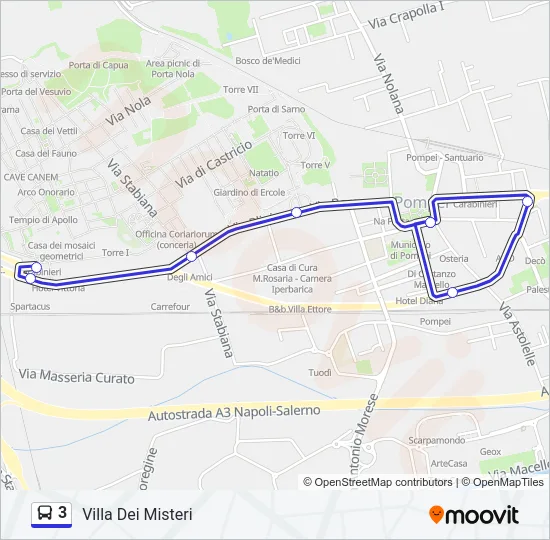 3 Bus Line Map