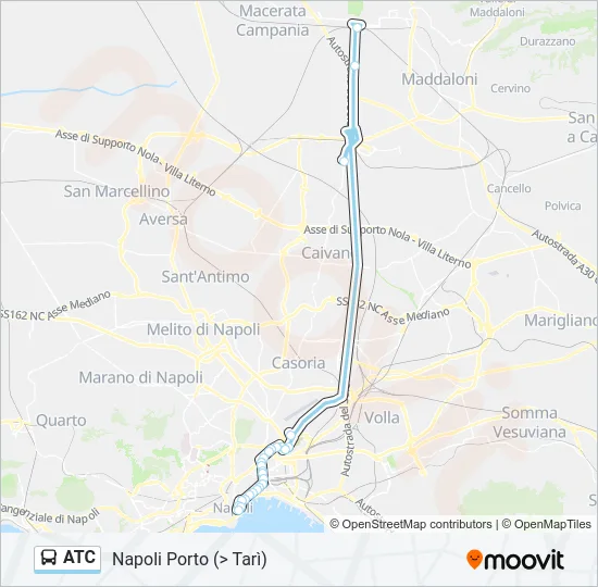 Percorso linea bus ATC