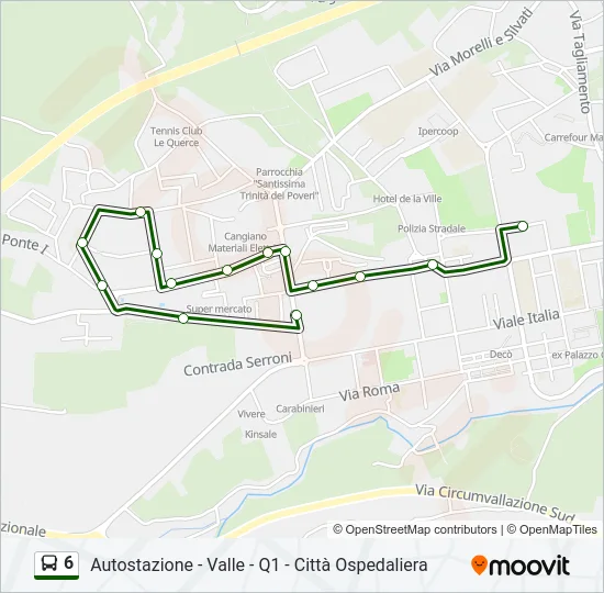 6 Bus Line Map
