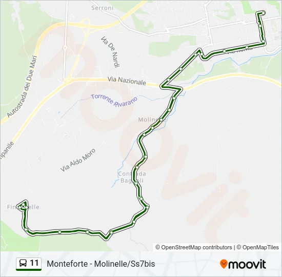 11 Bus Line Map