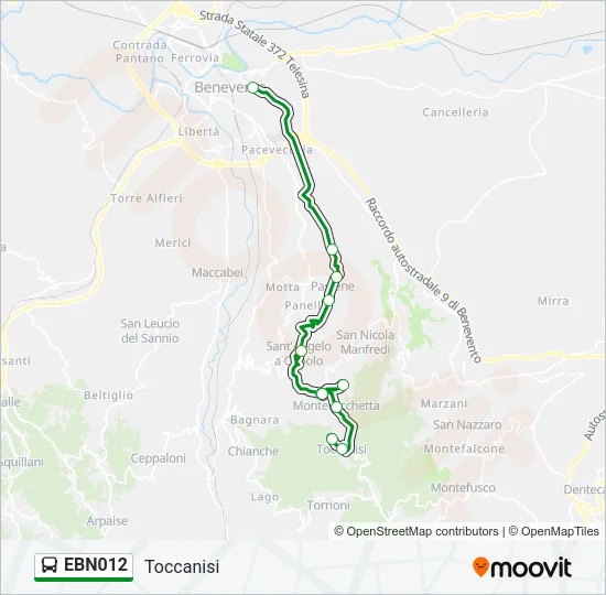 Percorso linea bus EBN012