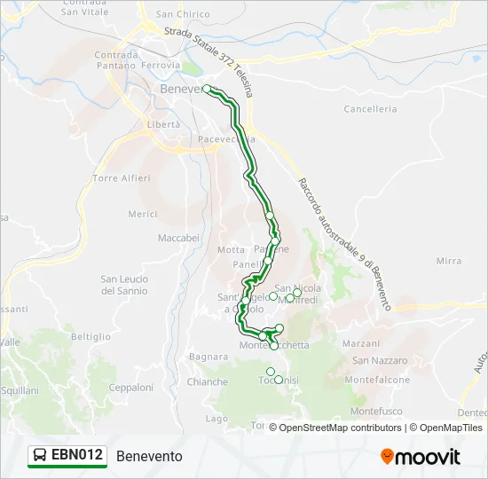 Percorso linea bus EBN012
