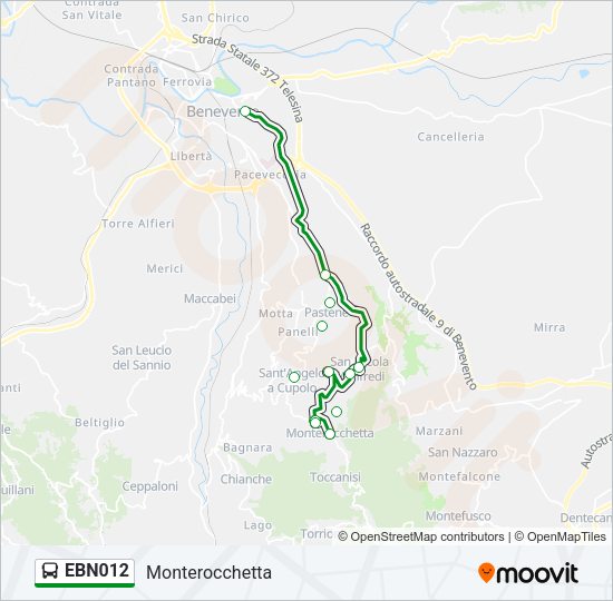 Percorso linea bus EBN012