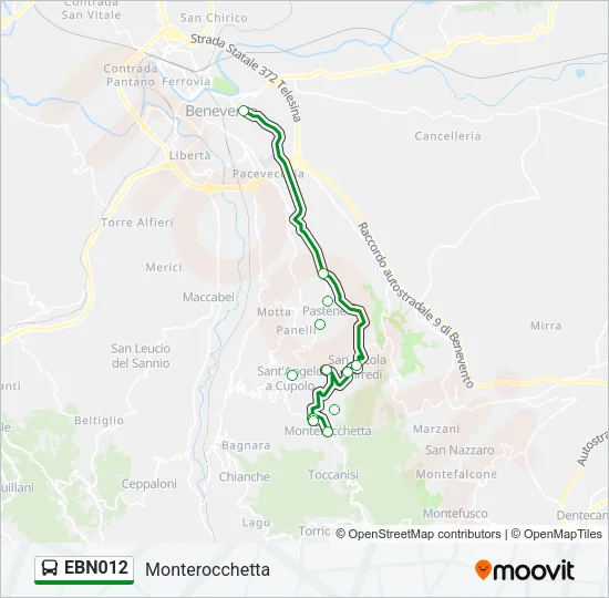 Percorso linea bus EBN012