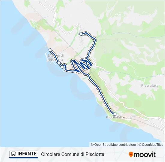 Percorso linea bus INFANTE