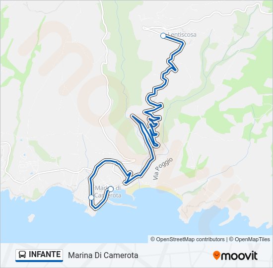 Percorso linea bus INFANTE