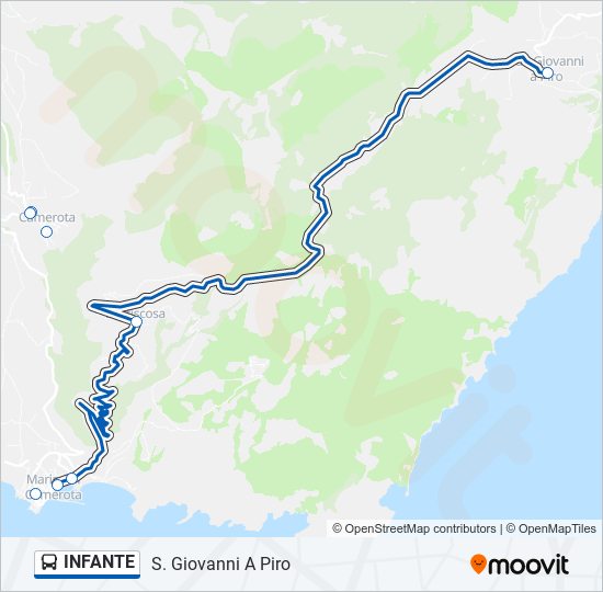 Percorso linea bus INFANTE