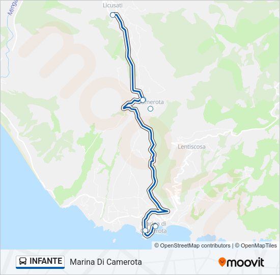 Percorso linea bus INFANTE