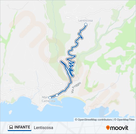 Percorso linea bus INFANTE