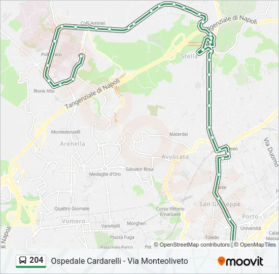 204 Bus Line Map