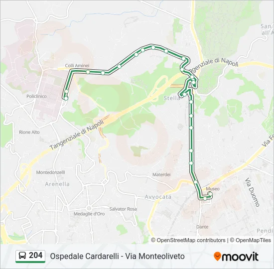 204 Bus Line Map