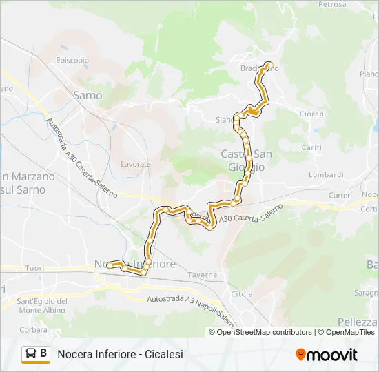 B Bus Line Map