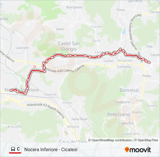 C Bus Line Map