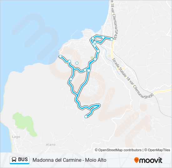 Mappa della linea BUS