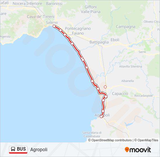 Mappa della linea BUS