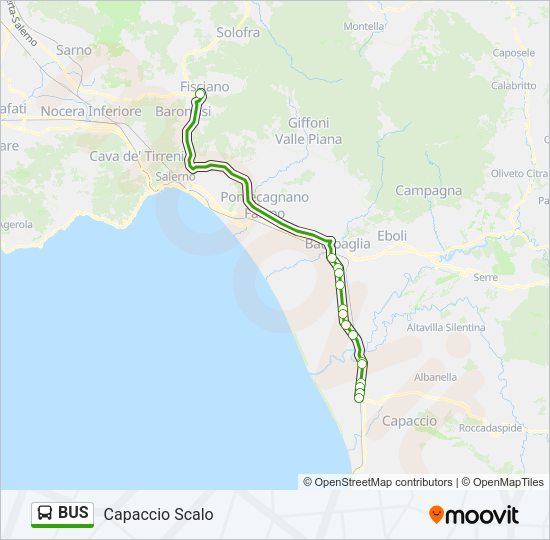 Mappa della linea BUS