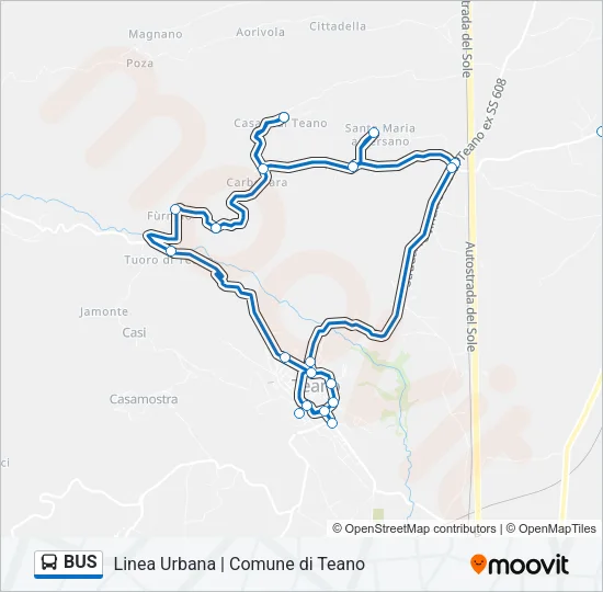 Mappa della linea BUS