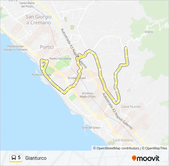 5 Bus Line Map