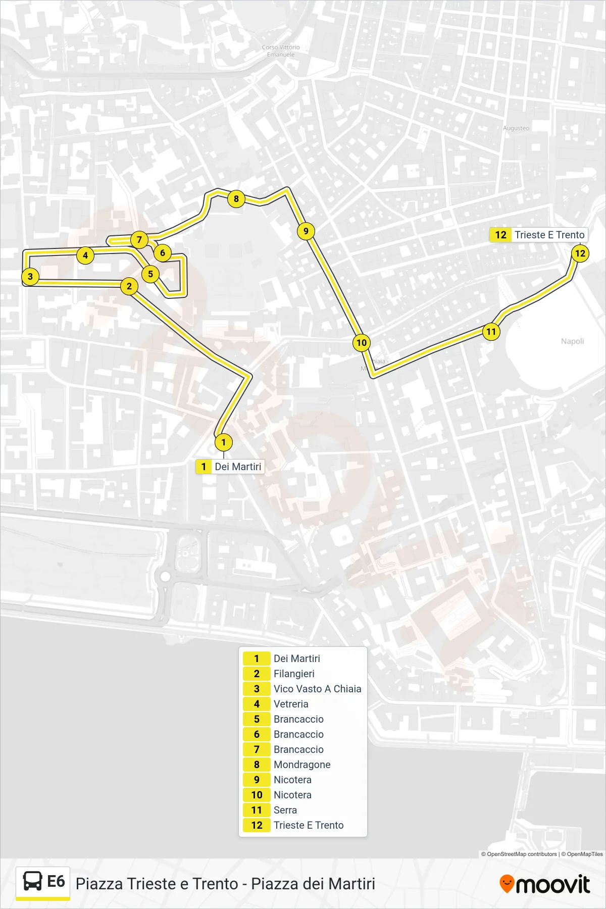 Linea E6 bus (Trieste E Trento) - Percorsi e fermate sulla mappa