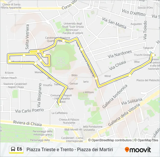 E6 Bus Line Map