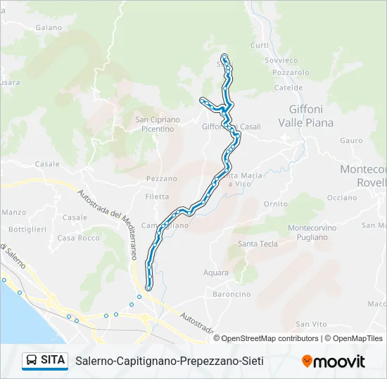 Percorso linea bus SITA