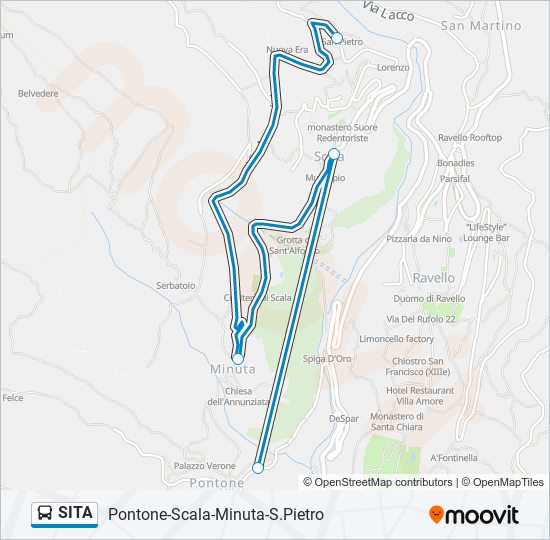 Percorso linea bus SITA