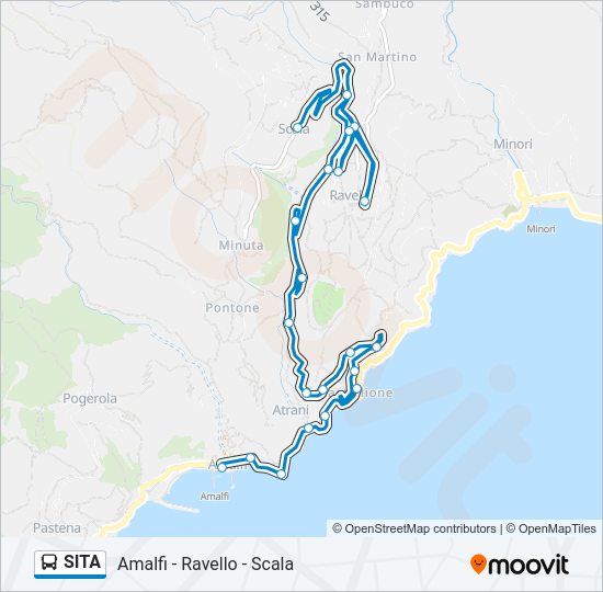 Percorso linea bus SITA