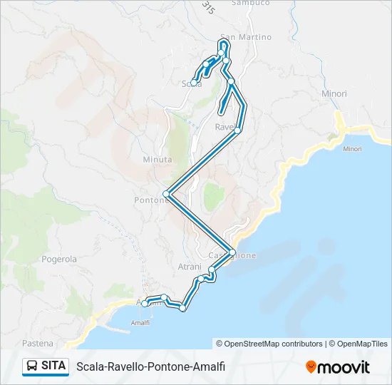 Percorso linea bus SITA