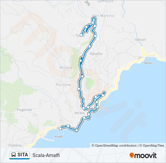 Percorso linea bus SITA