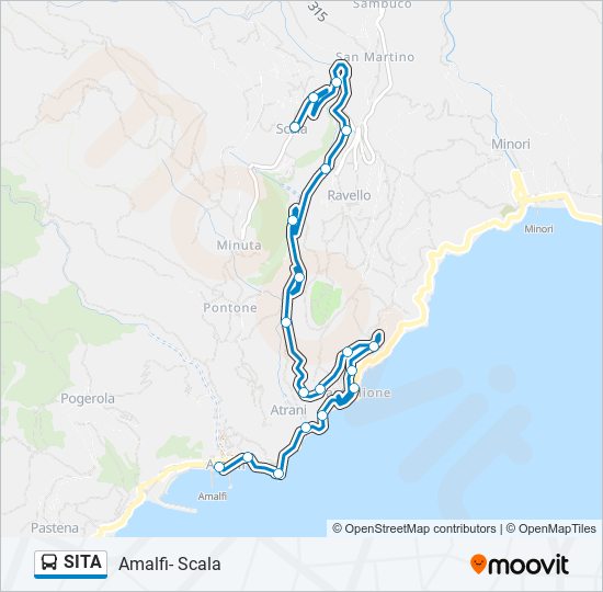 Percorso linea bus SITA