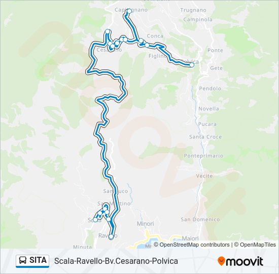 Percorso linea bus SITA