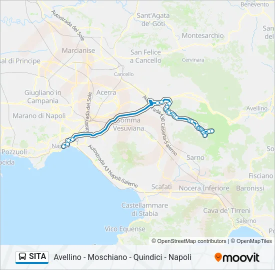 Percorso linea bus SITA