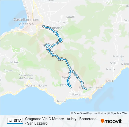 Percorso linea bus SITA