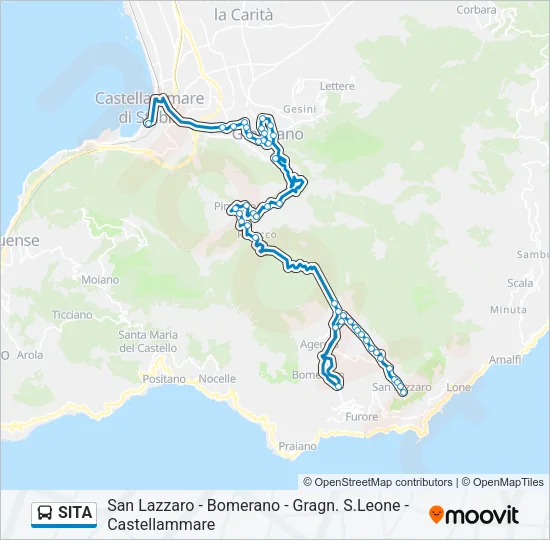 Percorso linea bus SITA