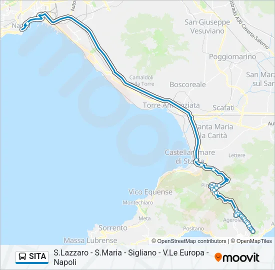 Percorso linea bus SITA