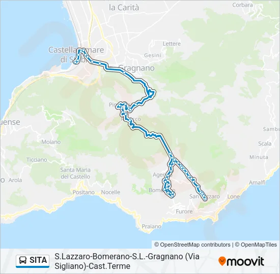 Percorso linea bus SITA