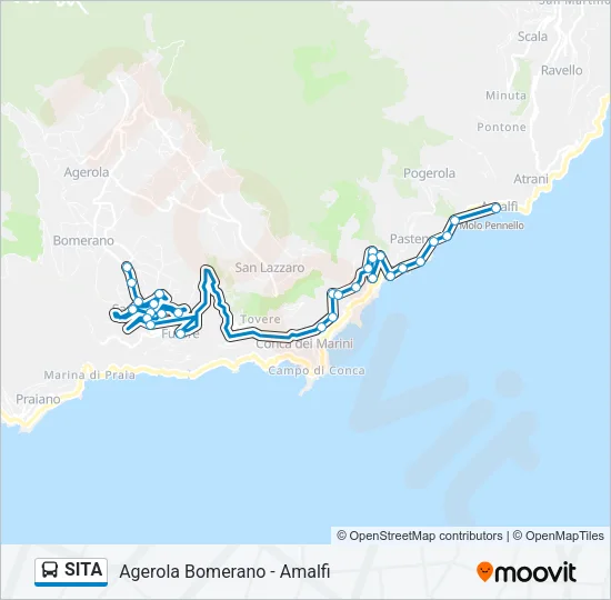 Percorso linea bus SITA