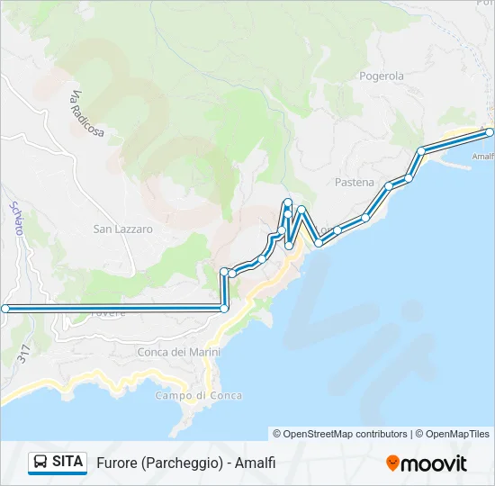 Percorso linea bus SITA